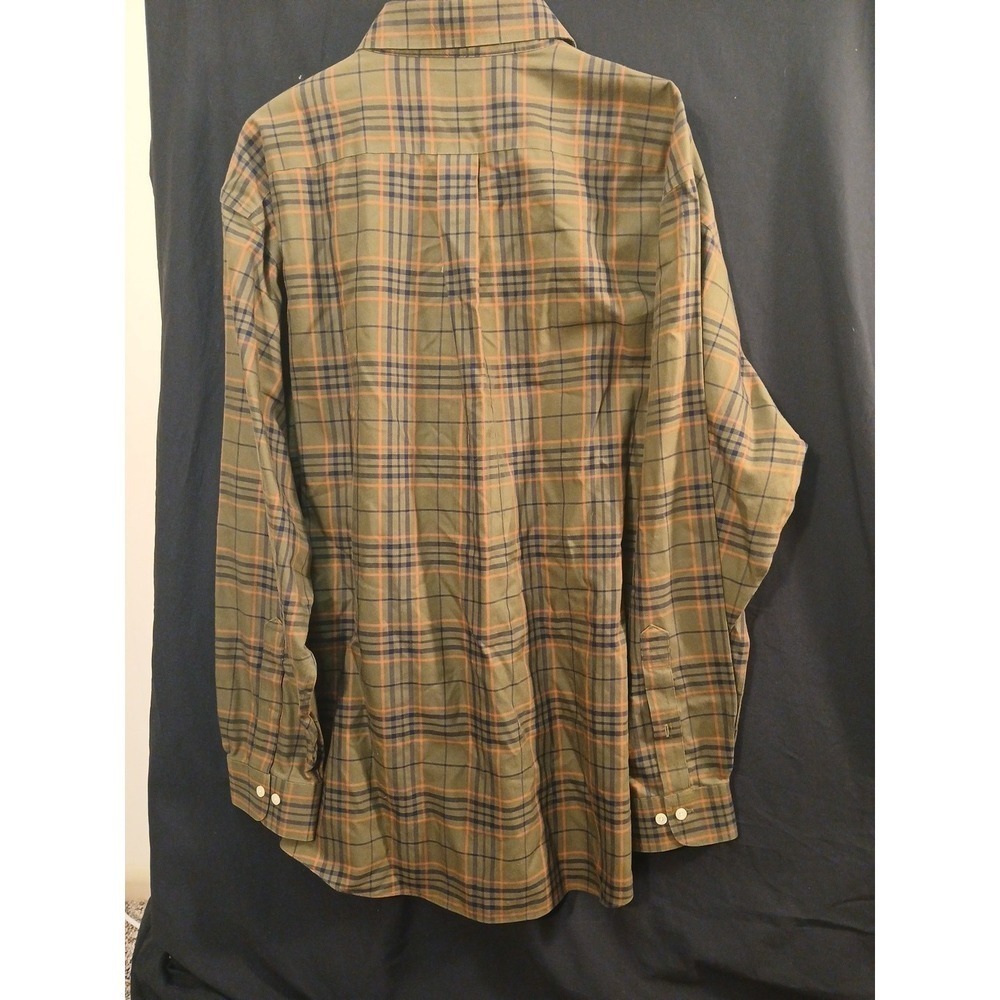 Brooks Brothers Non-Iron 346 Green Plaid Long-Sleeve Button-Down Size XL - Picture 2 of 8